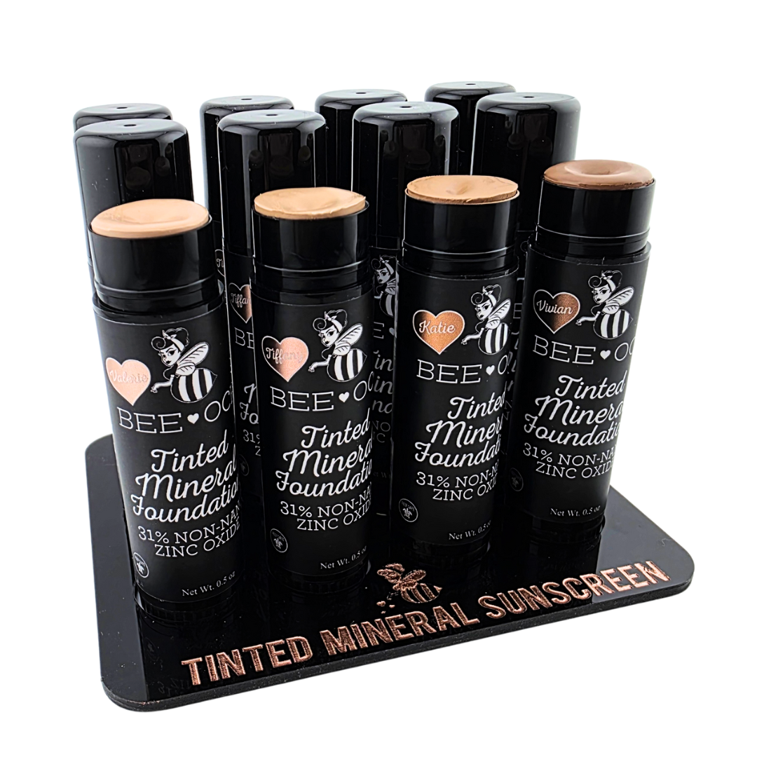 Tinted Mineral Foundation - 31% Zinc Oxide - FREE DISPLAYS!: Katie / 1/2 Oz Pocket Size Plastic Tube